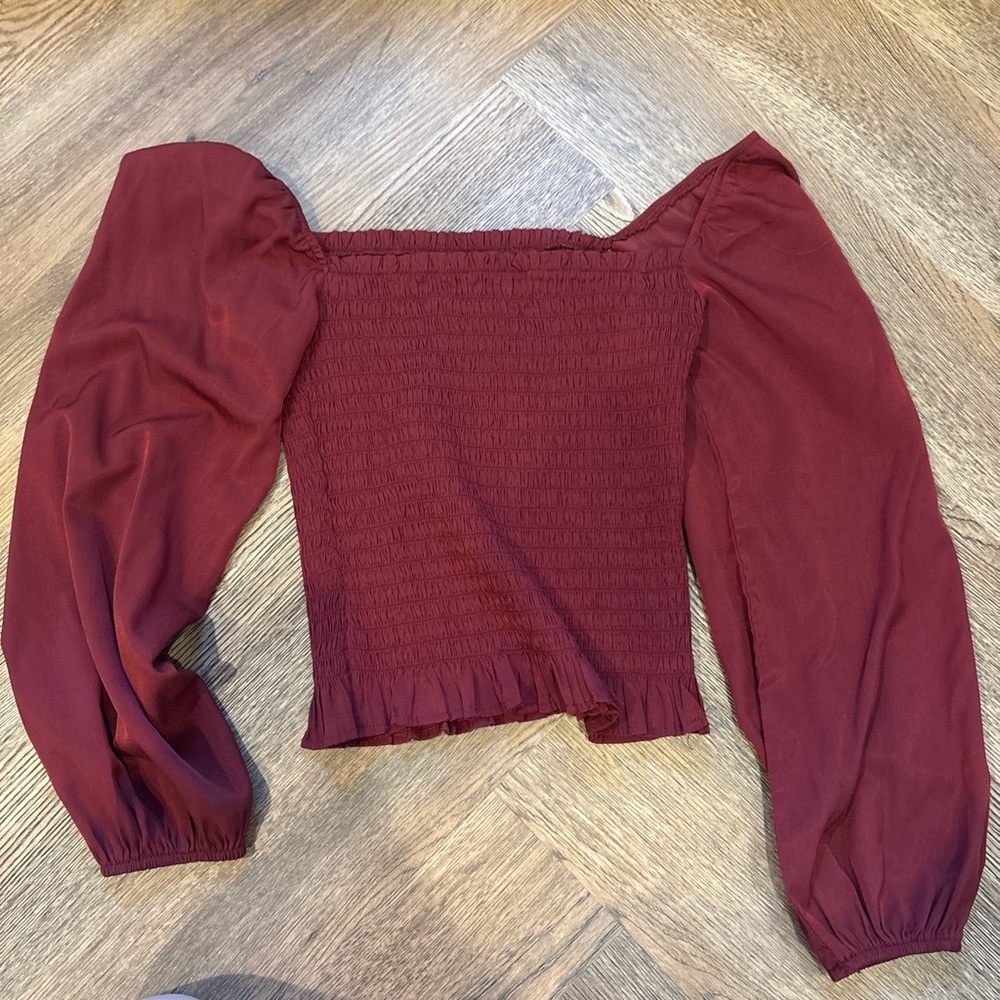 Chic Maroon Off-Shoulder Blouse